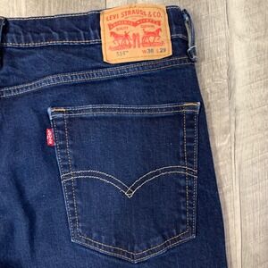 Levi 514 Jeans Mens 36x29 (Fits 36x27.5) Slim Straight Fit Dark Wash Denim Blue